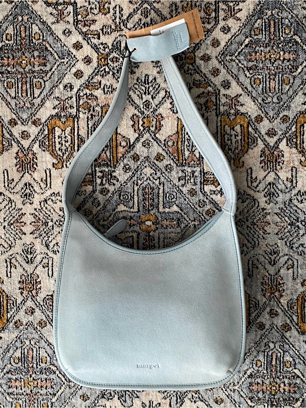 margot Suede Leather Curved Zip Hobo